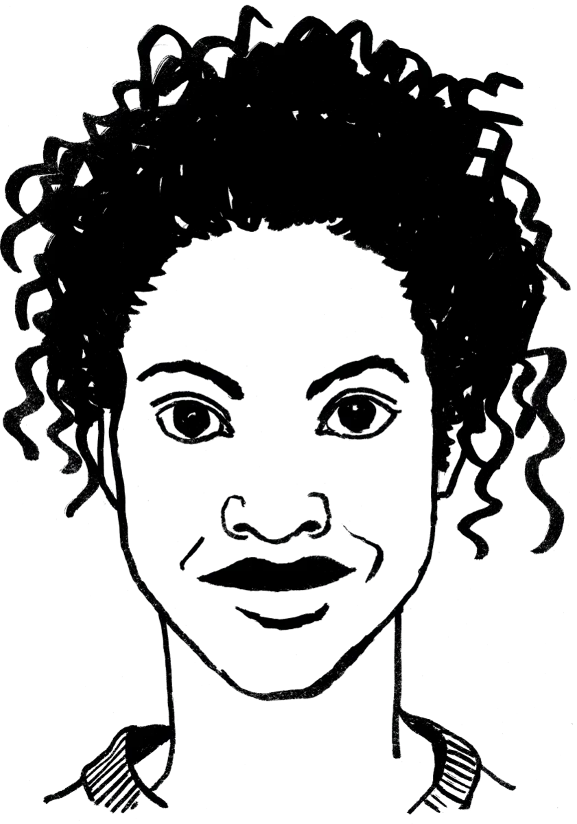 Drawing illustrating a woman.