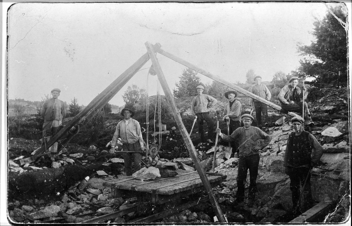Järnvägsbygget Faringe - Gimo, Uppland 1919