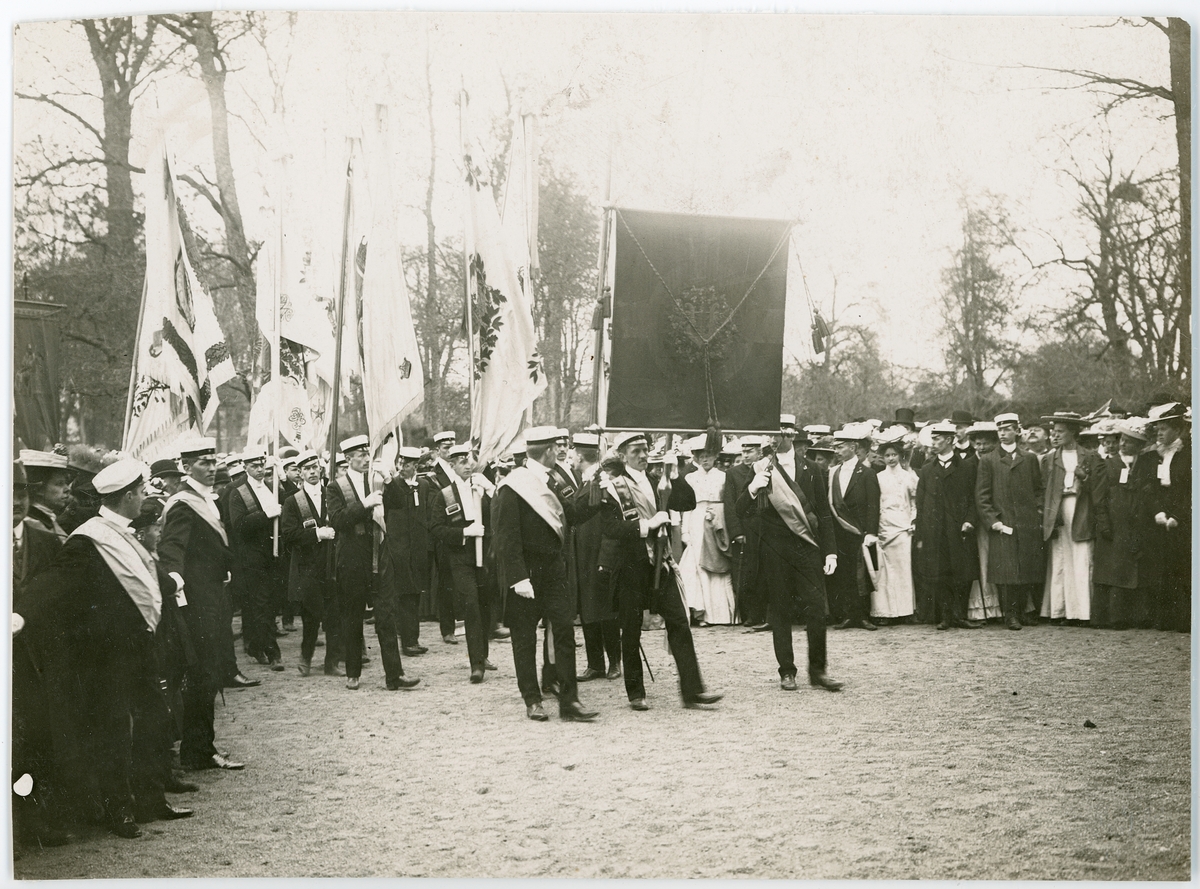 Studenter uppvaktar hedersdoktorer, Uppsala 1907