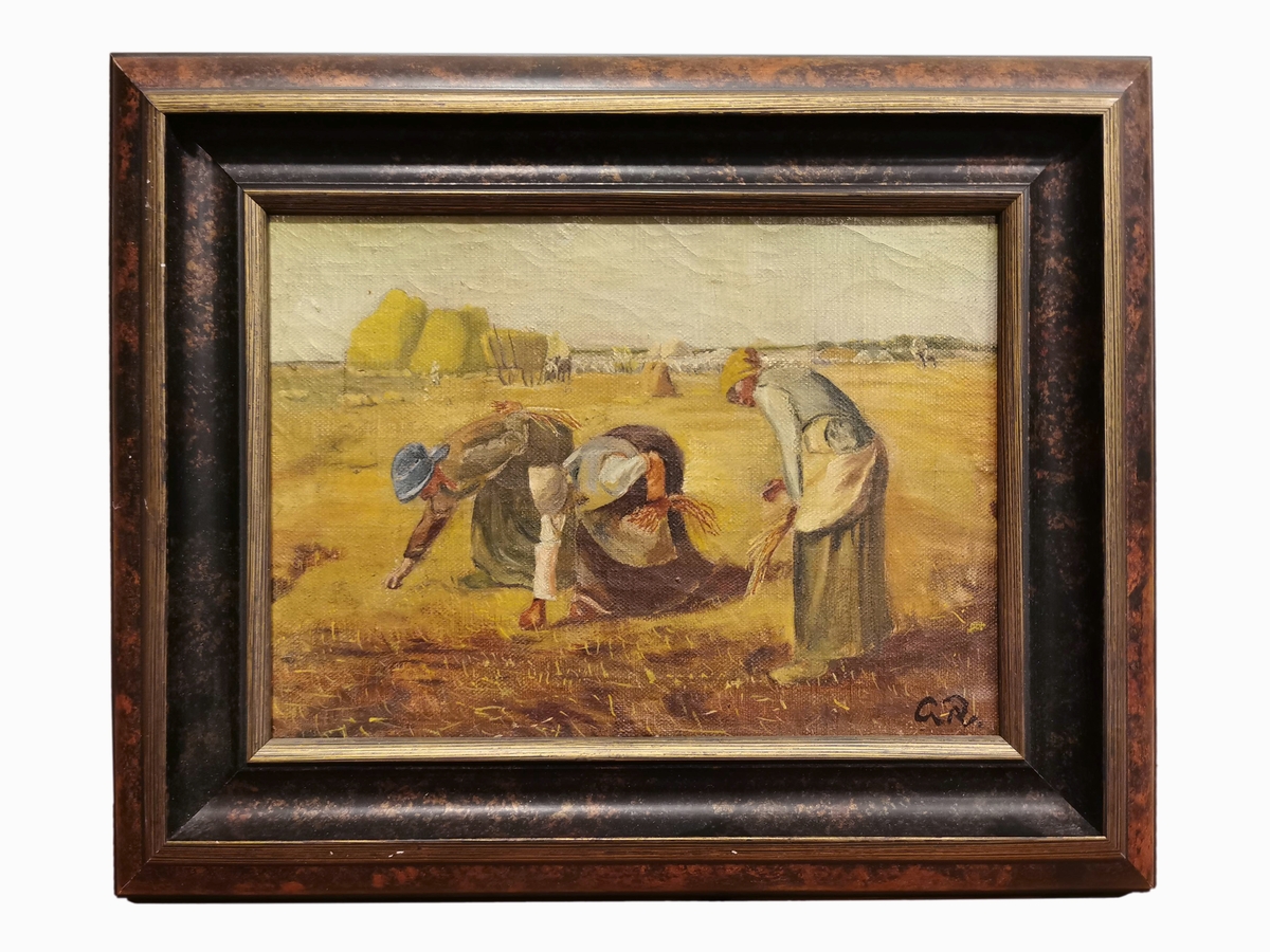Motivet viser kvinner som samler rester av korn. Motivet er en kopi av maleriet "Les glaneurs" ("Kvinner som plukker aks") malt i 1857 av den franske landskapsmaleren Jean-François Millet (1814-1875). Maleriet tilhører Musée d'Orsay i Paris.