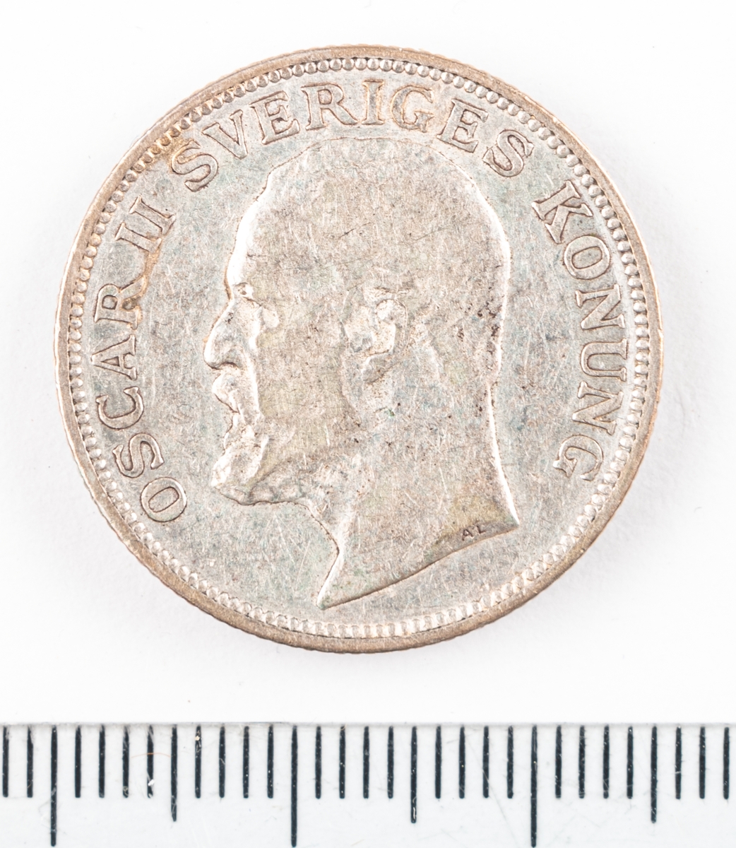 Mynt, Sverige, 1 krona, 1907.