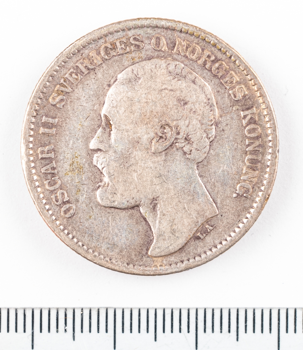 Mynt, Sverige, 2 kronor, 1877,