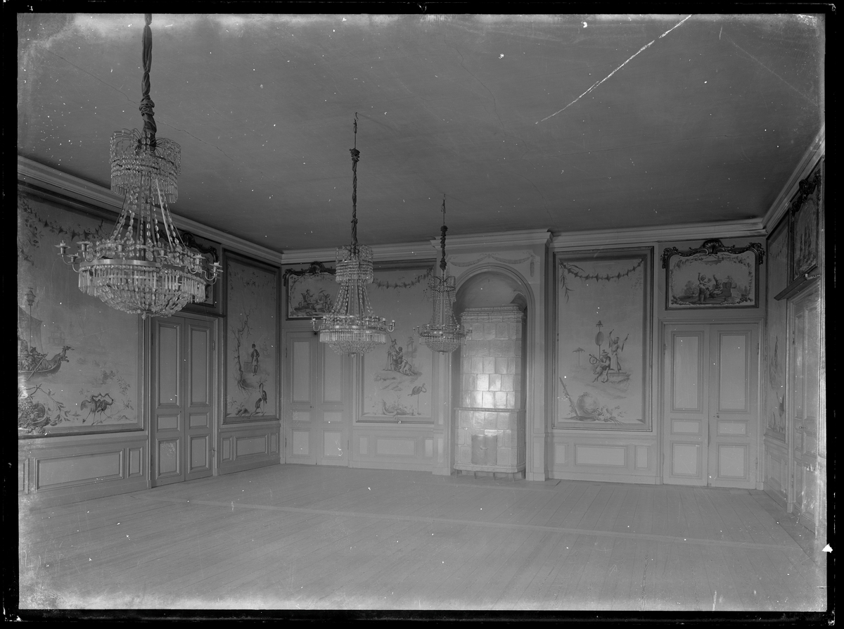 Interiör av rummet med kinesiska tapeten, Strömsholms slott.