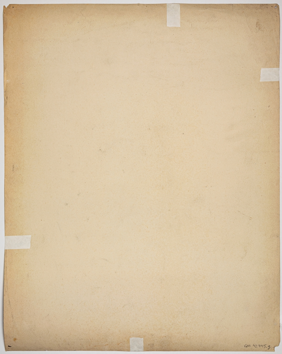 Teckning på papper, föreställande staplade klotsar, geometrisk studie. Signerad Ida von Schulzenheim Nov 1877.