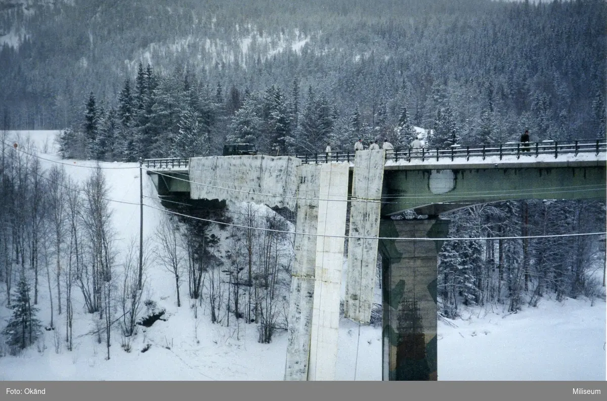 Maskering av befintligt bro, vinterkamouflage.