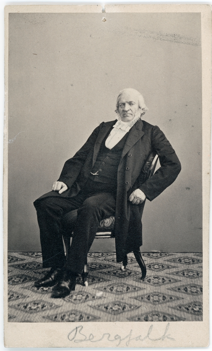 Kabinettsfotografi - professor Bergfalk, Stockholm 1860-tal