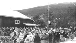 Nordberg Samvirkelag. Fest ved innviinga av ny butikk i 1952