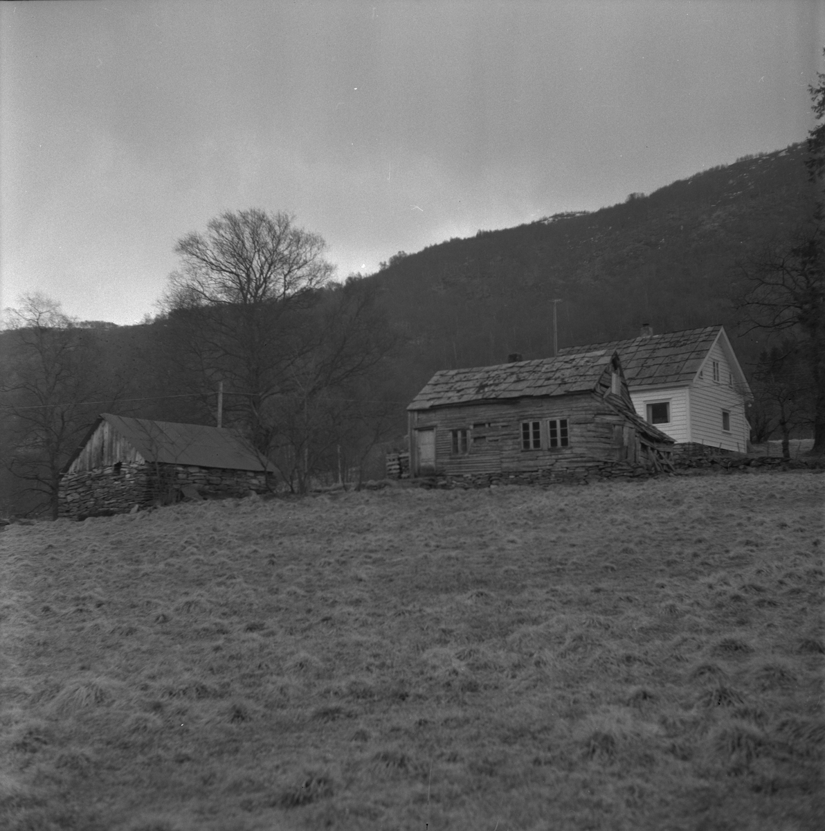 Eigedommen "Gamlestova" på Dørheim i Ølen, 1970. Tjerand Dørheim sine gamle hus.