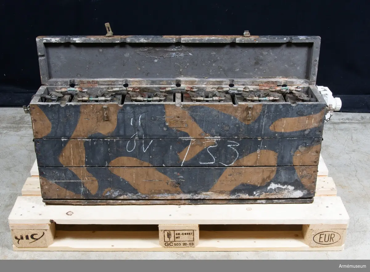 Ack låda Nife 20 v kamoflagemålad, t ci m/1933.
