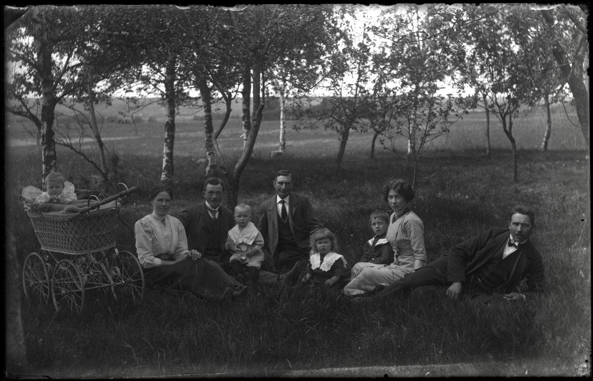 Familj på picknick