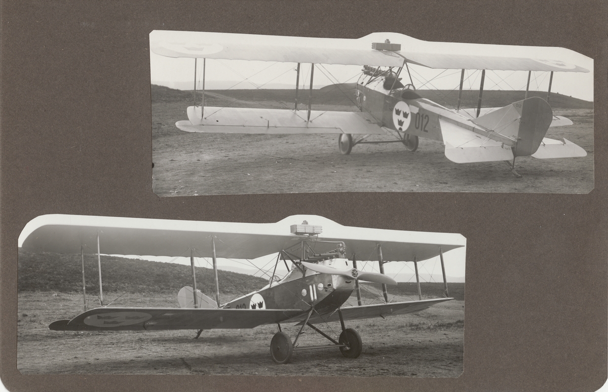 Flygplan Ö 2, Albatros B II nr 012 står på flygfältet på Ljungbyhed, omkring 1927-1932. Vy bakifrån.