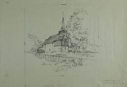 Hustad kirke [Blyanttegning]