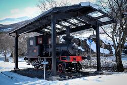 Lokomotivet Bifrost på Narvik jernbanestasjon. Brukt i den a