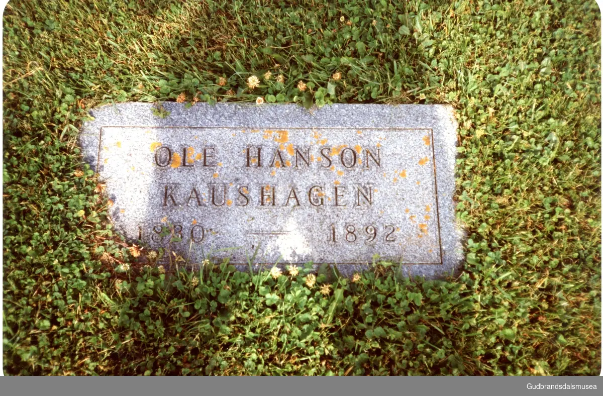 Gravminne Ole Hanson Kaushagen F.1830 - d. 1892.