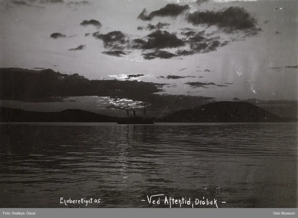 utsikt, fjord, dampskip