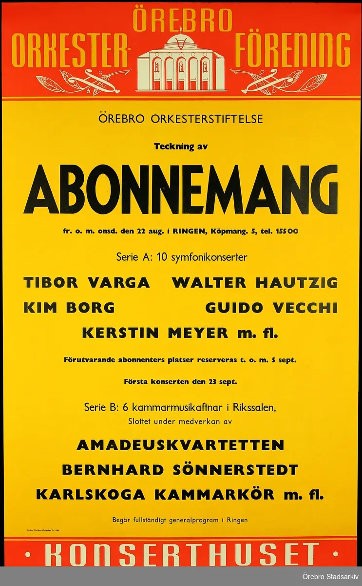 Tiborg Varga, Walter Hautzig, Kim Borg, Guido Vecchi, Kerstin Meyer, Bernhard Sönnerstedt