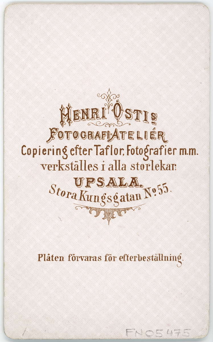 Kabinettsfotografi - Hulda och Carl Nyman, Uppsala 1876