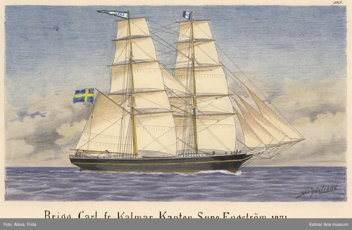 Motivet föreställer briggen Carl från Kalmar.