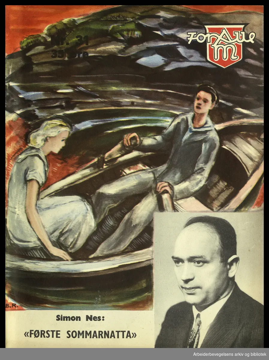 Arbeidermagasinet - Magasinet for alle. Forside. Nr. 31. 1939. Illustrasjon: Borghild Rud. Foto av Simon Nes.