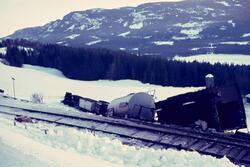 Avsporet godstog ved Nordåker på Valdresbanen