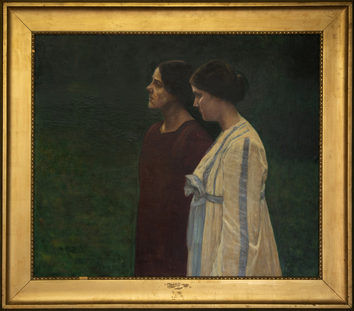 To unge kvinder i en have [Oljemaleri]