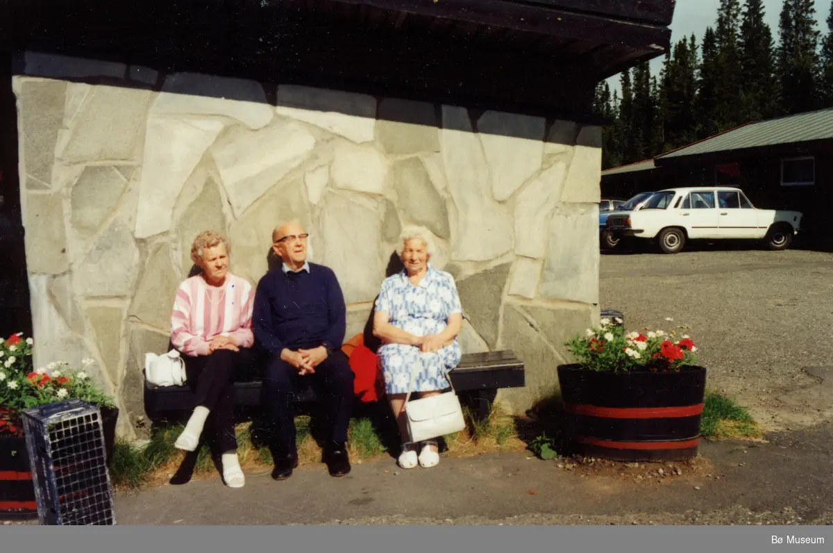 Bilde av pensjonistar på tur til hotell.