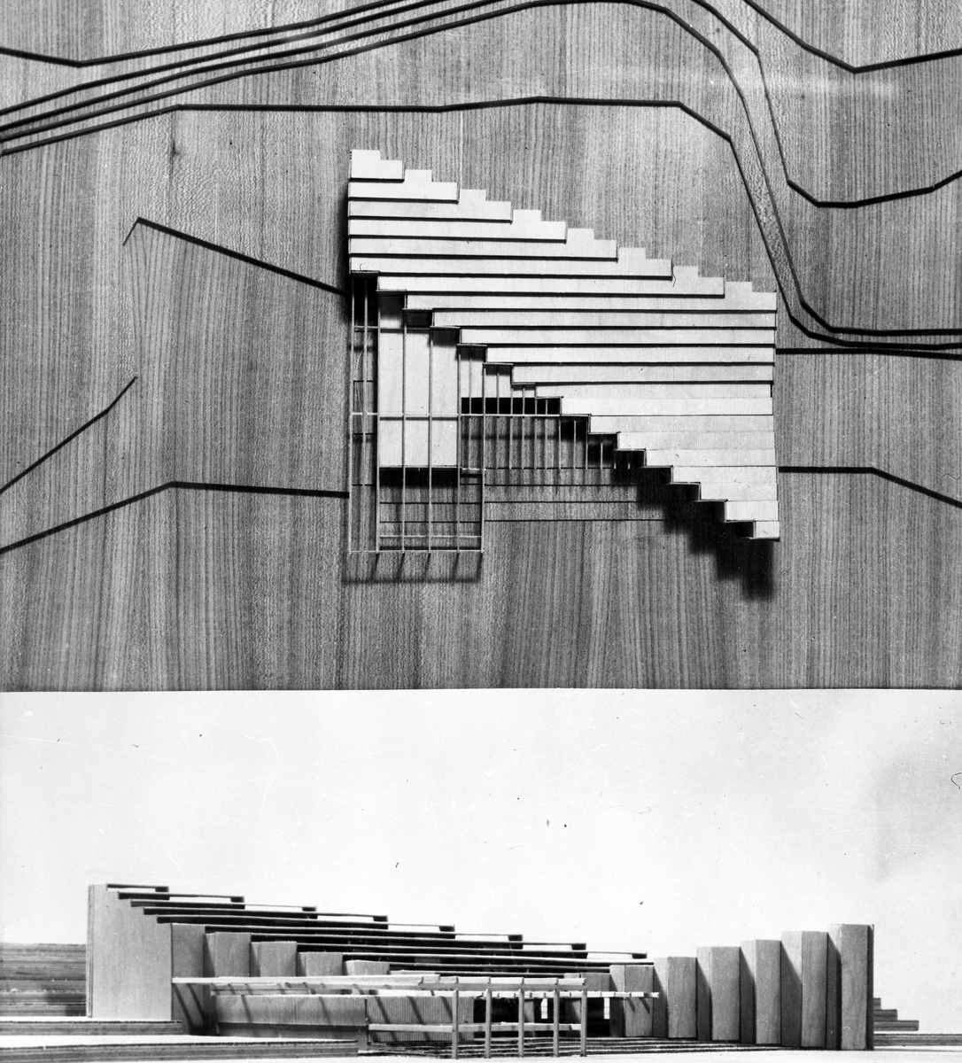 Norges paviljong til verdensutstillingen i Brüssel 1958, tegnet av arkitekt Sverre Fehn.
