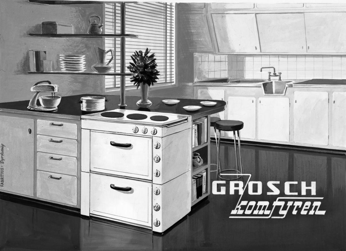 Reklame for Grosch komfyr.
