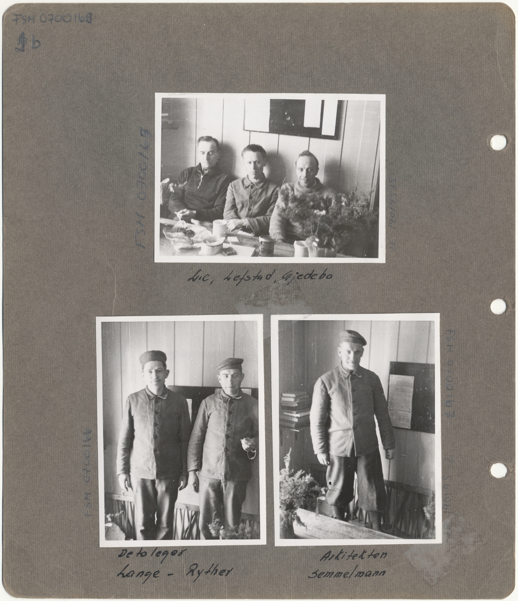 Side fra Viggo B. Heirungs album med bilder fra hans tid som gissel på Falstad (mars-juni 1942).