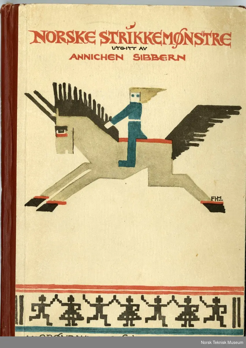 Forside til Annichen Sibberns bok Norske strikkemønstre, Oslo 1929