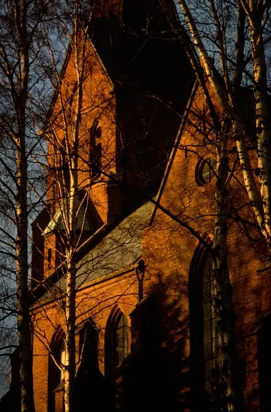 Vestre Aker Kirke I Høstsol. - Oslo Museum / DigitaltMuseum