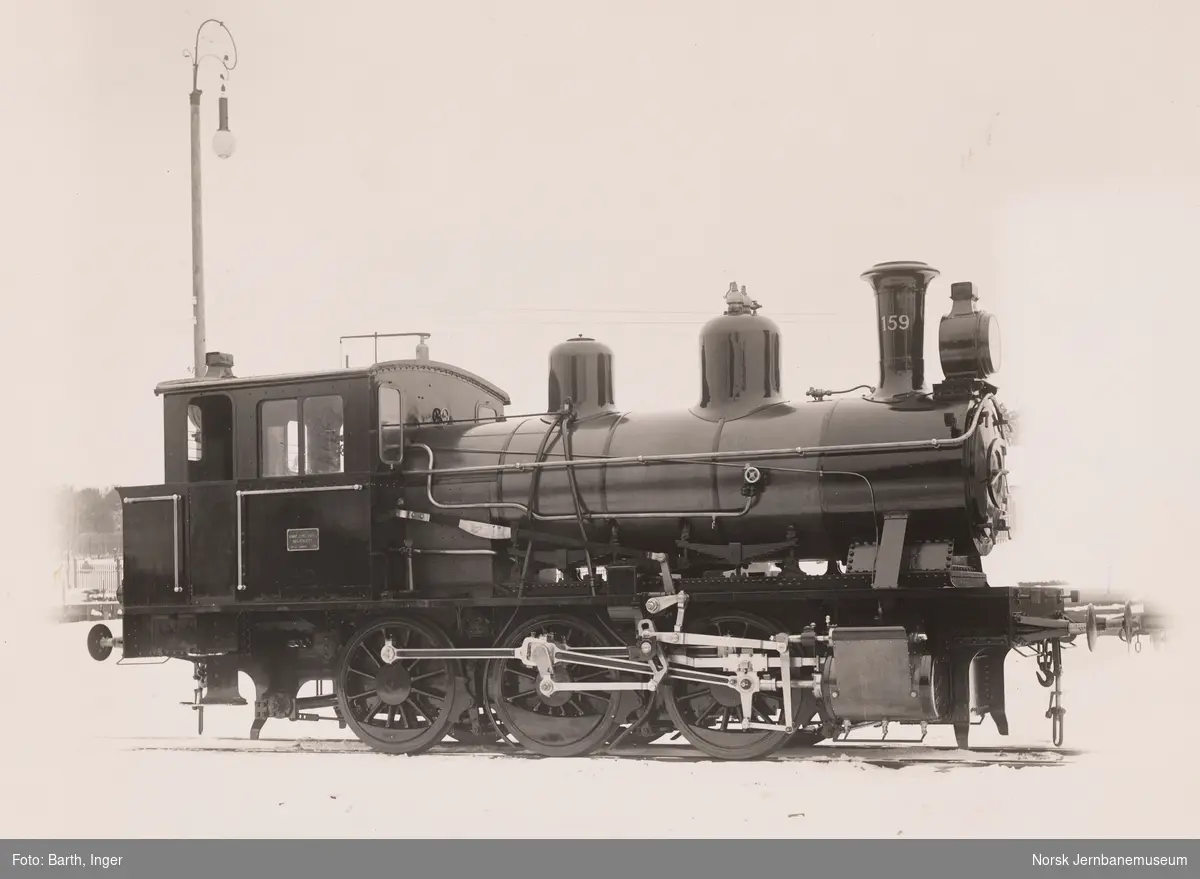 Damplokomotiv type 23a nr. 159 til Ofotbanen ved leveransen fra Hamar Jernstøberi