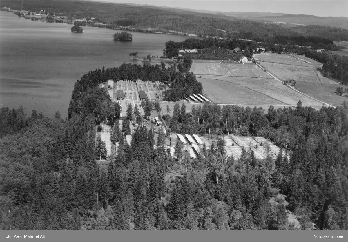 Värmland. Svaneholms herrgård, Svanskog. Flygfotografi från år 1937. Aero Material A/B