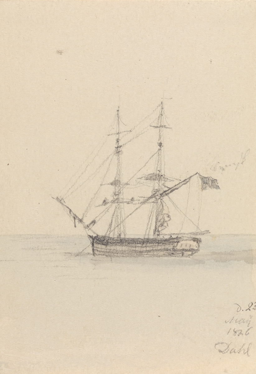 Brigg for anker [Tegning] - Nasjonalmuseet, billedkunstsamlingene ...