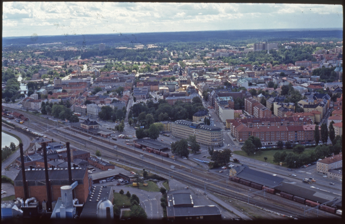 Flygfoto över Hamngatan i Linköping - Östergötlands museum / DigitaltMuseum