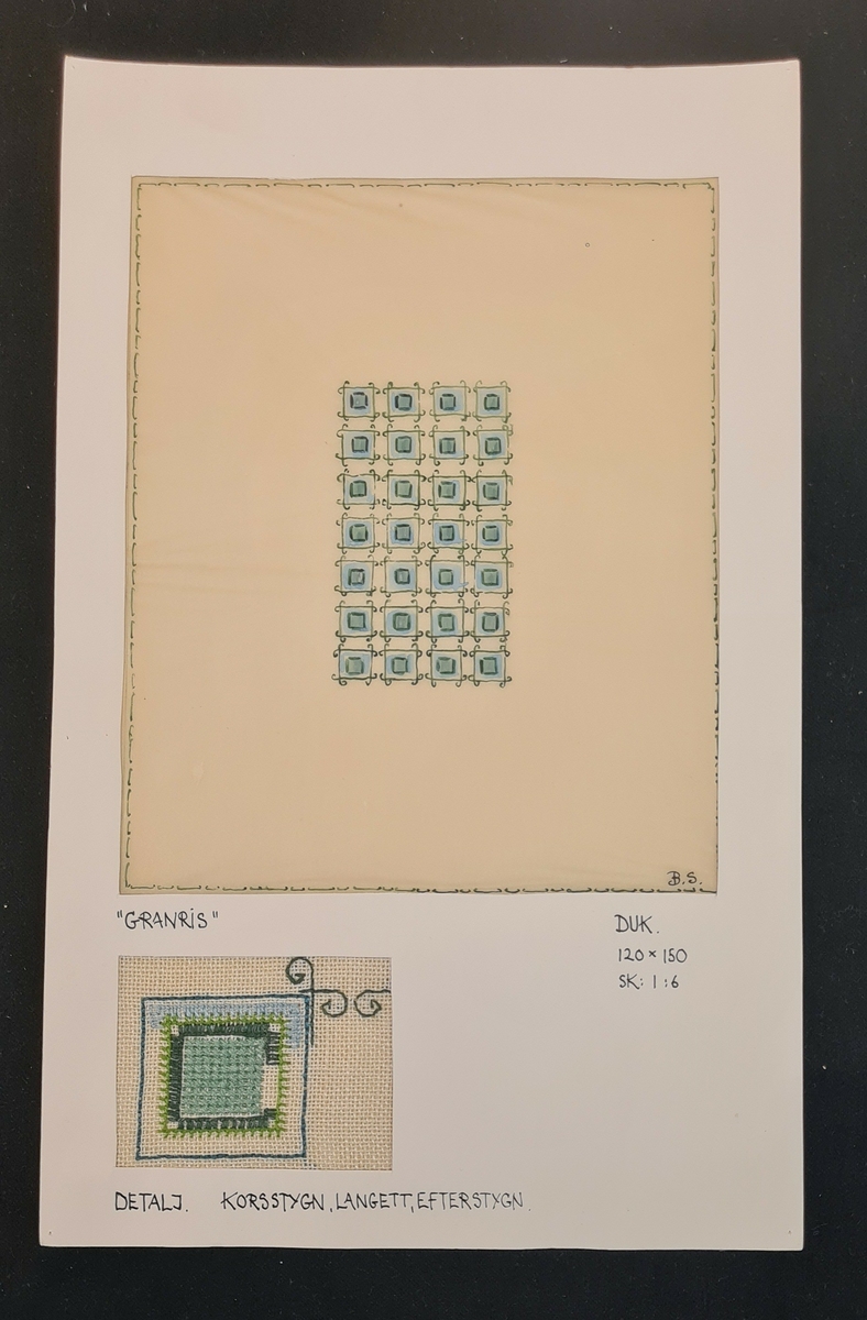 8. Granris 1 ark med pappersmönster och uppsydd detalj

Ingår i en samling med 10 olika mönster.