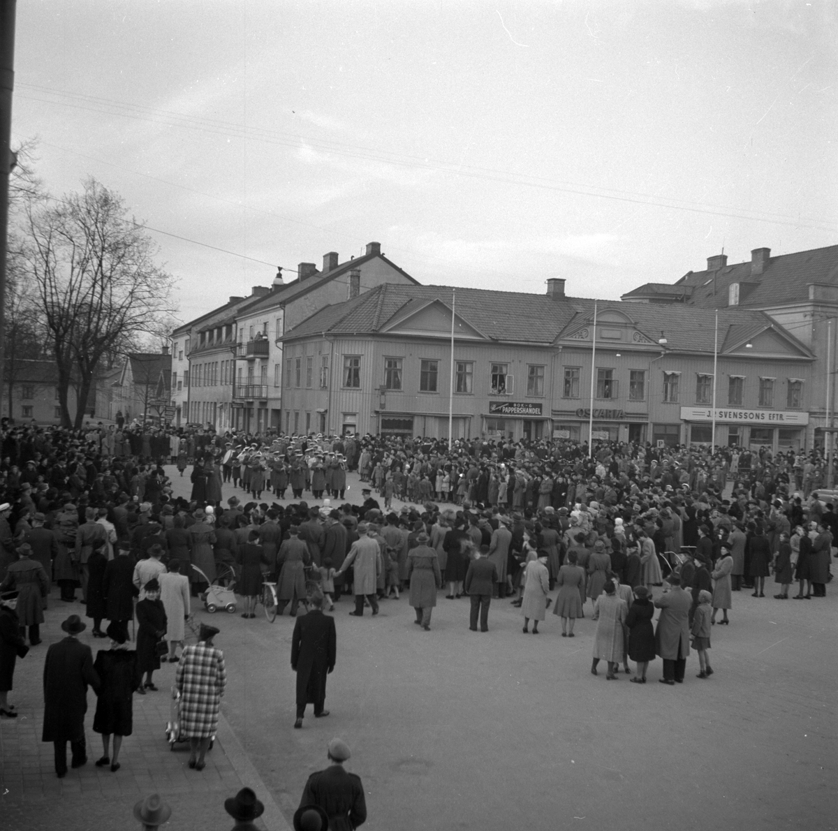 Musikkåren Kamraterna vid Stora torget. 1940-tal