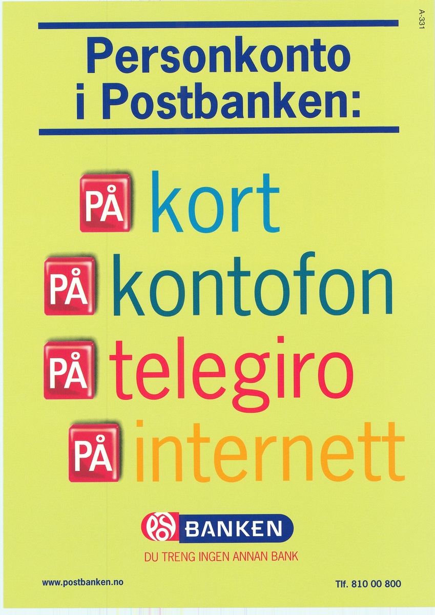 Tosidig plakat på grønn bunnfarge, motiv, tekst og logomerke. Tekst på bokmål og nynorsk.