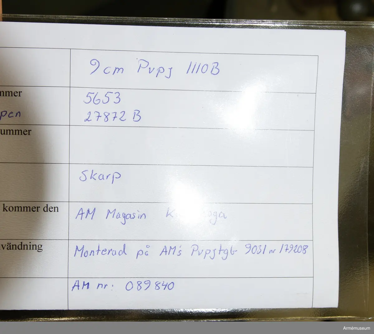 9 cm pansarvärnspjäs 1110 B Armémuseum / DigitaltMuseum