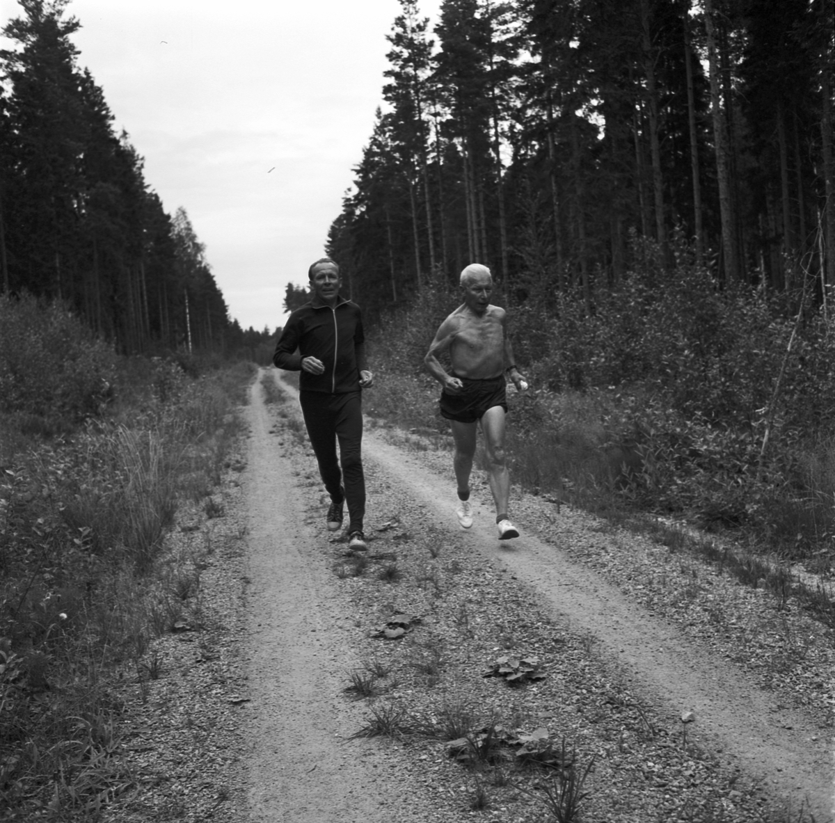 Gamla storlöpare John Broberg och Knut Wandås, Uppland 1969