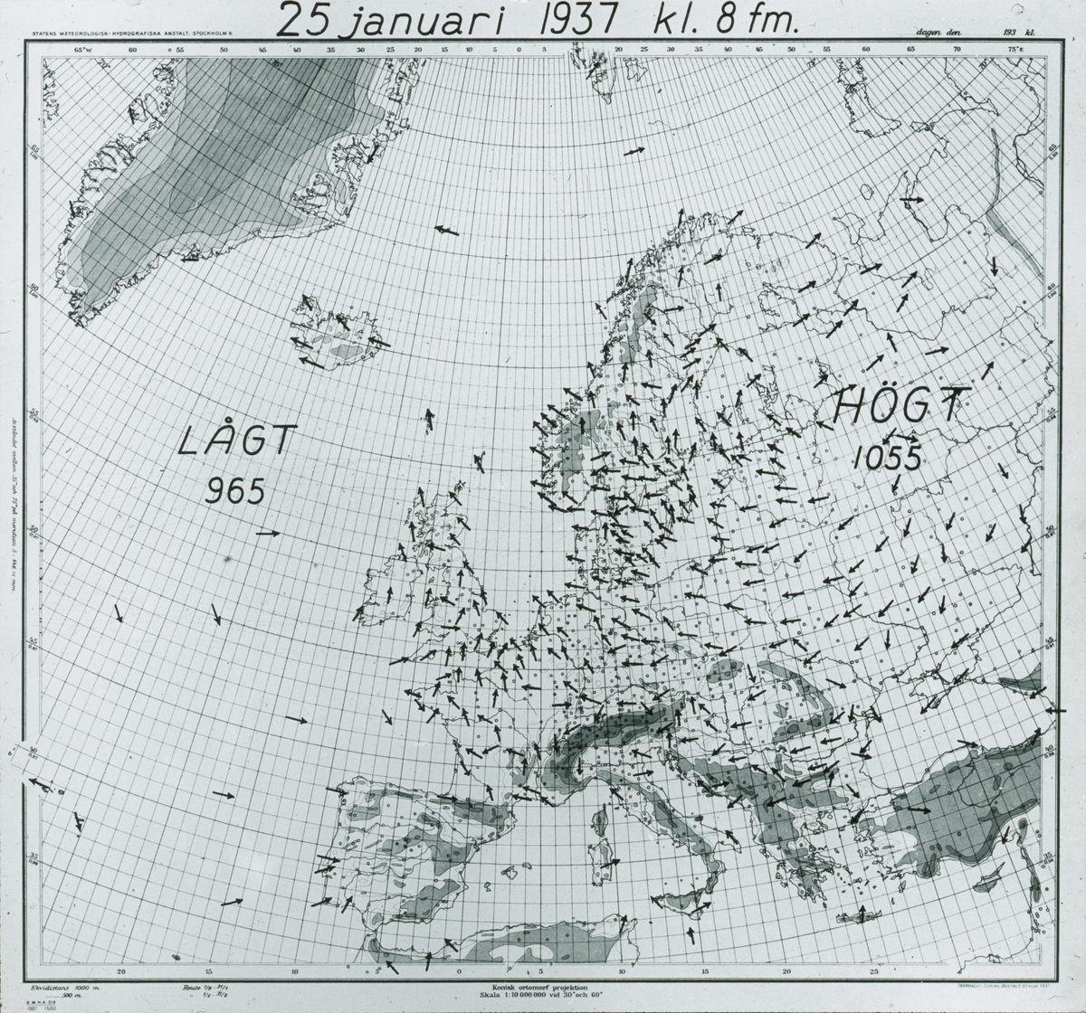 Fotografi från expedition till Spetsbergen. Europakarta.