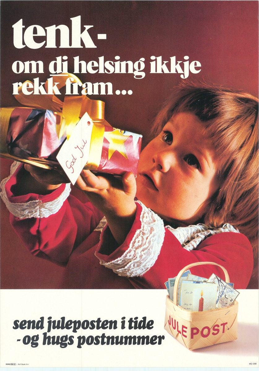 Tosidig reklameplakat med tekst på nynorsk og bokmål, med bildemotiv og tekst.