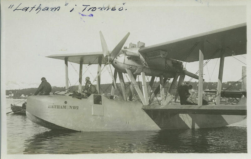 Bildet viser flyet "Latham". Flyet ble brukt under Amundsens redningsaksjon etter Nobilde i 1928.