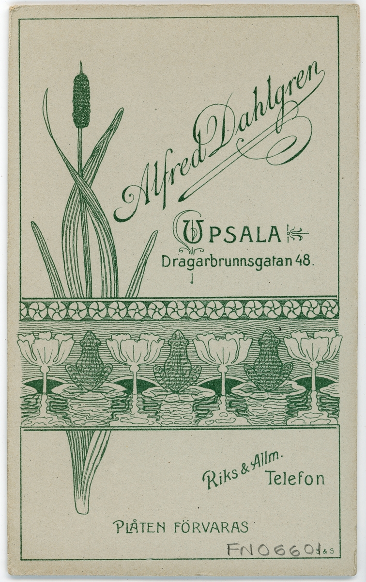 Kabinettsfotografi - ung kvinna, Uppsala 1904