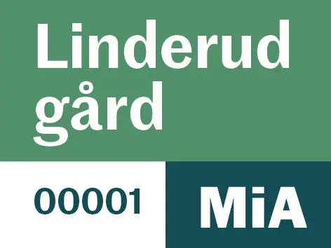 Firkantet billett med nummerering for Linderud gård