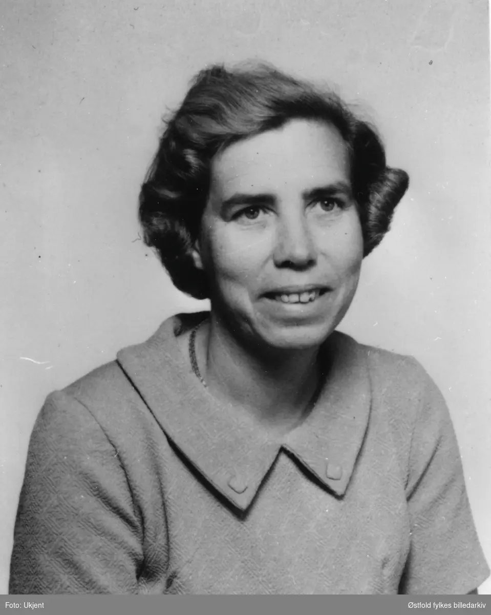 Portrett av Margrethe Berg Varteigs første kvinnelige kommunestyremedlem i 1967. Representerte Senterpartiet.