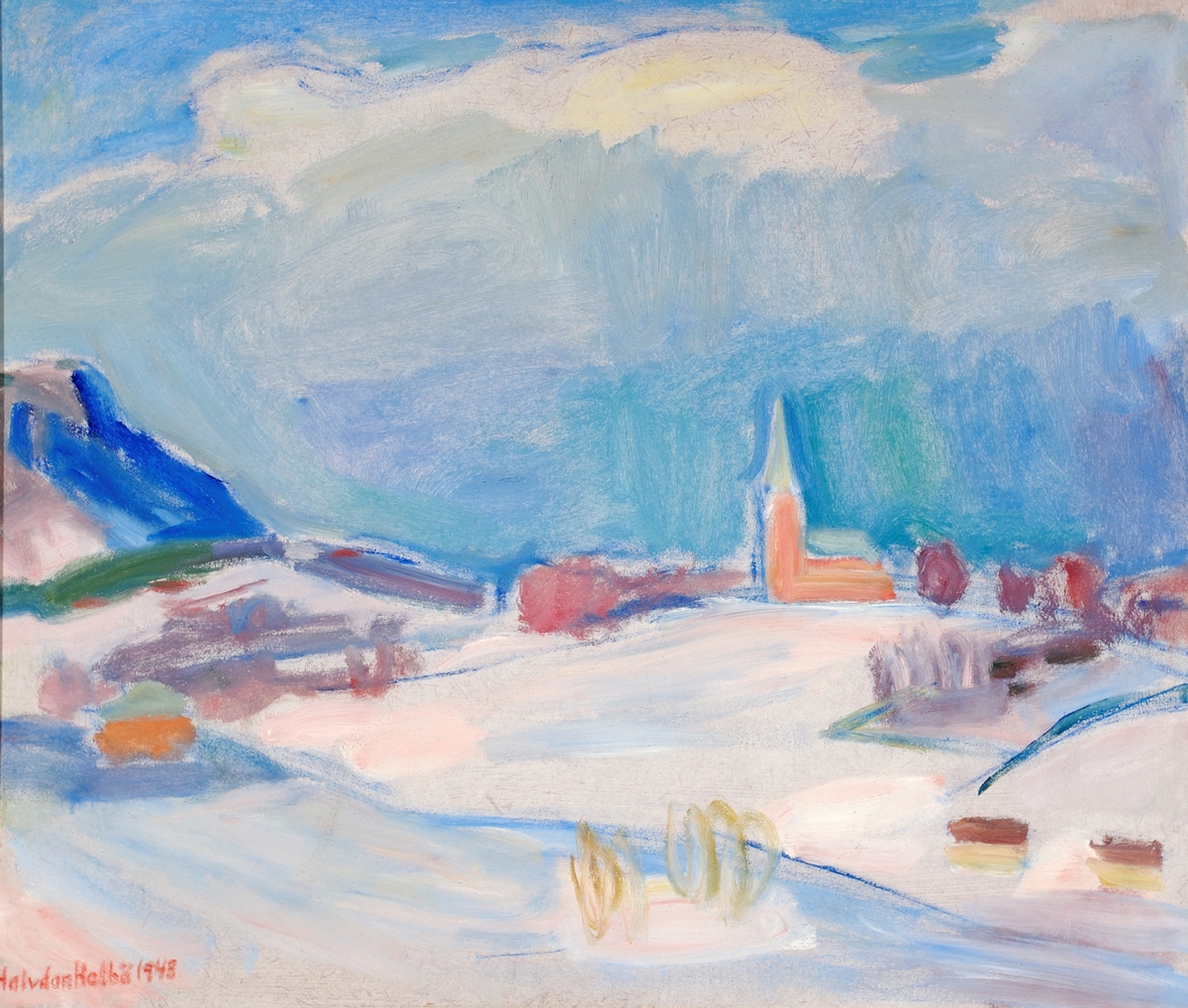 Vinter i Asker [Maleri]