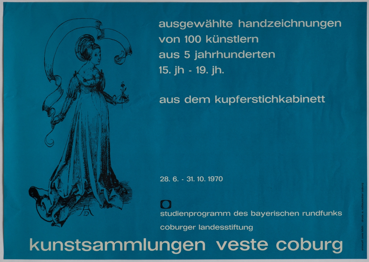 Dürer- Kunstdammlungen Veste Coburg [Utstillingsplakat]