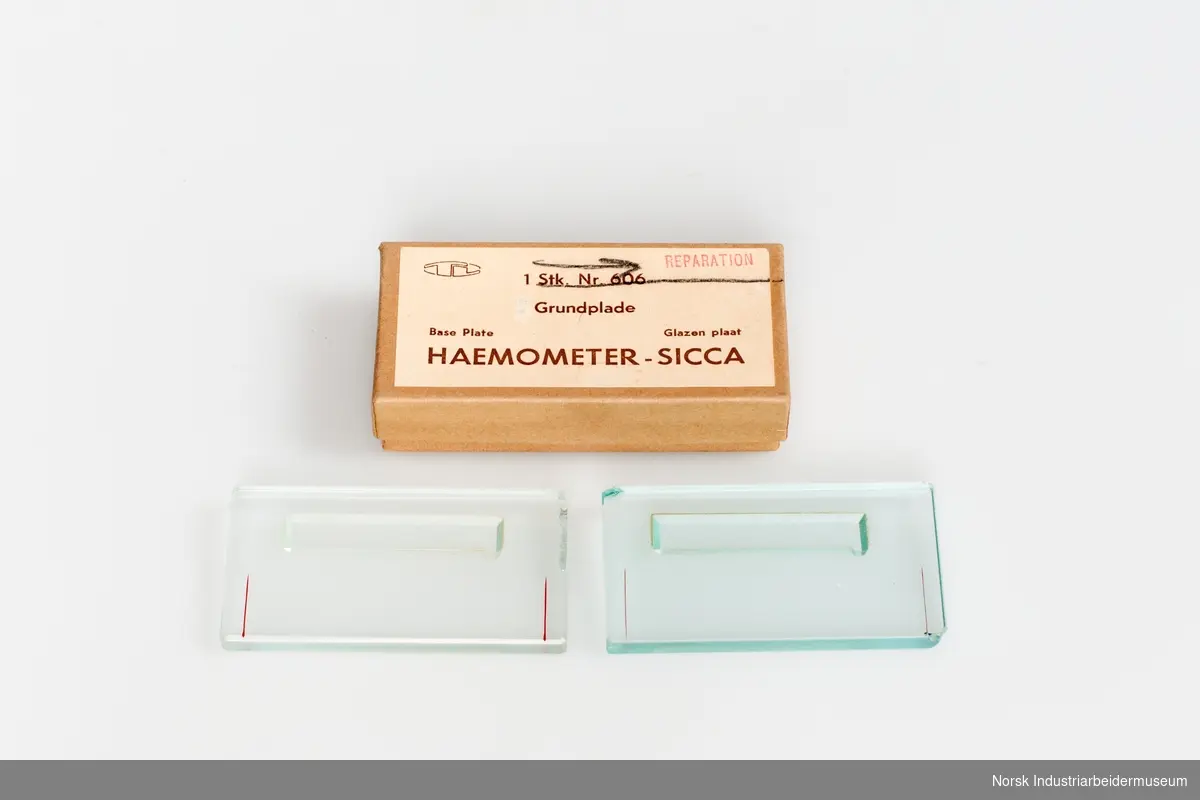 Sicca haemometer for måling av blod prosent.