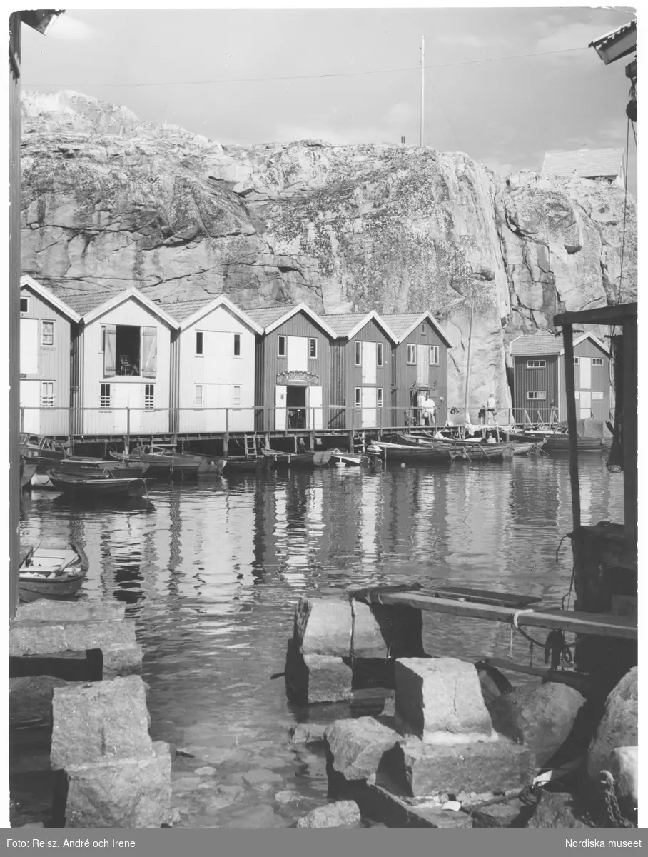 Bohuslän. Fiskebodarna och klipporna i Smögen.